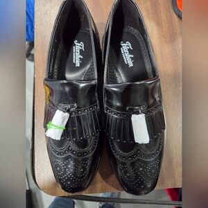 Men's 8 Florsheim Lexington black wingtip loafers dress shoes